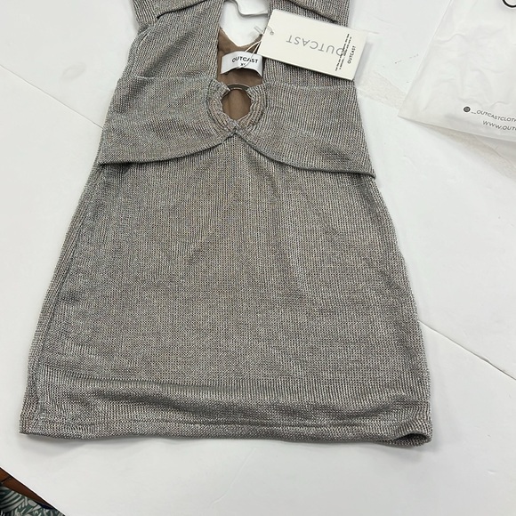 OUTCAST CASSIUS MINI DRESS SILVER NWT XS - Picture 11 of 11